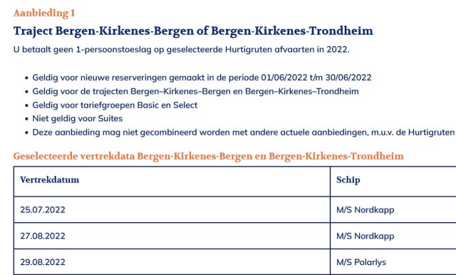 hurtigruten 2022 single
